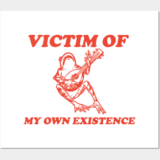 Victim Of My Own Existence, Cottage Core Frog, Frog Drawing, Sad Frog T Shirt, Depression T Shirt, Unisex T Shirt Posters and Art